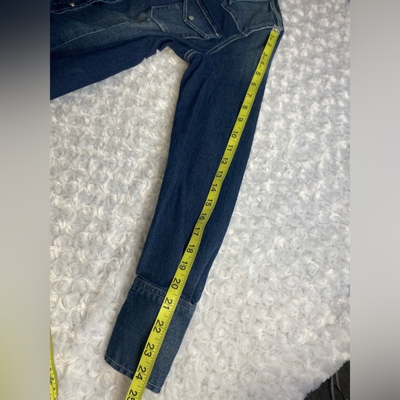 Express distressed denim button down- size small - Picture 9 of 9